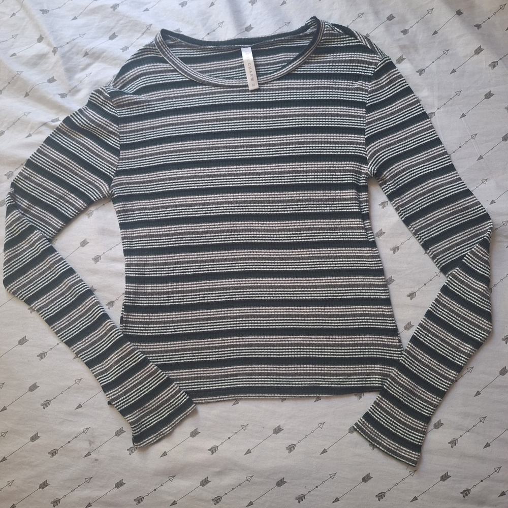 Striped Black and White Women's Top
